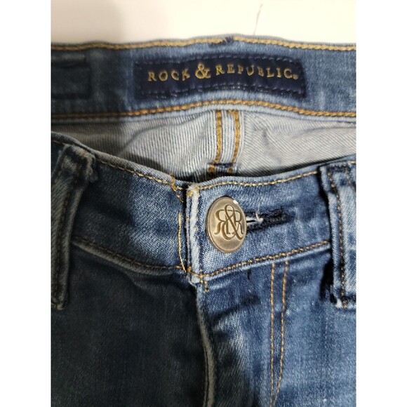 Rock & Republic Size M Berlin Distressed Skinny  Denim Jeans STRETCH - Picture 4 of 10